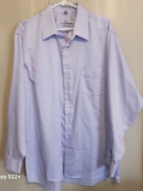 M77 Geoffrey Beene Men's Lilac Dress Shirt Long Sleeve Wrinkle Free Regular Fit